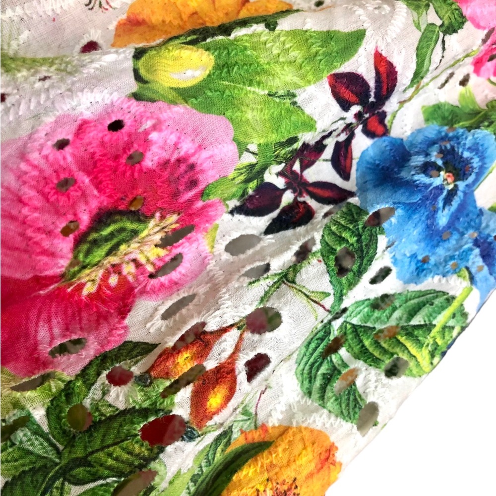 Alice + Olivia White Floral Mini Dress with Multicolor Blooms - Picture 7 of 11